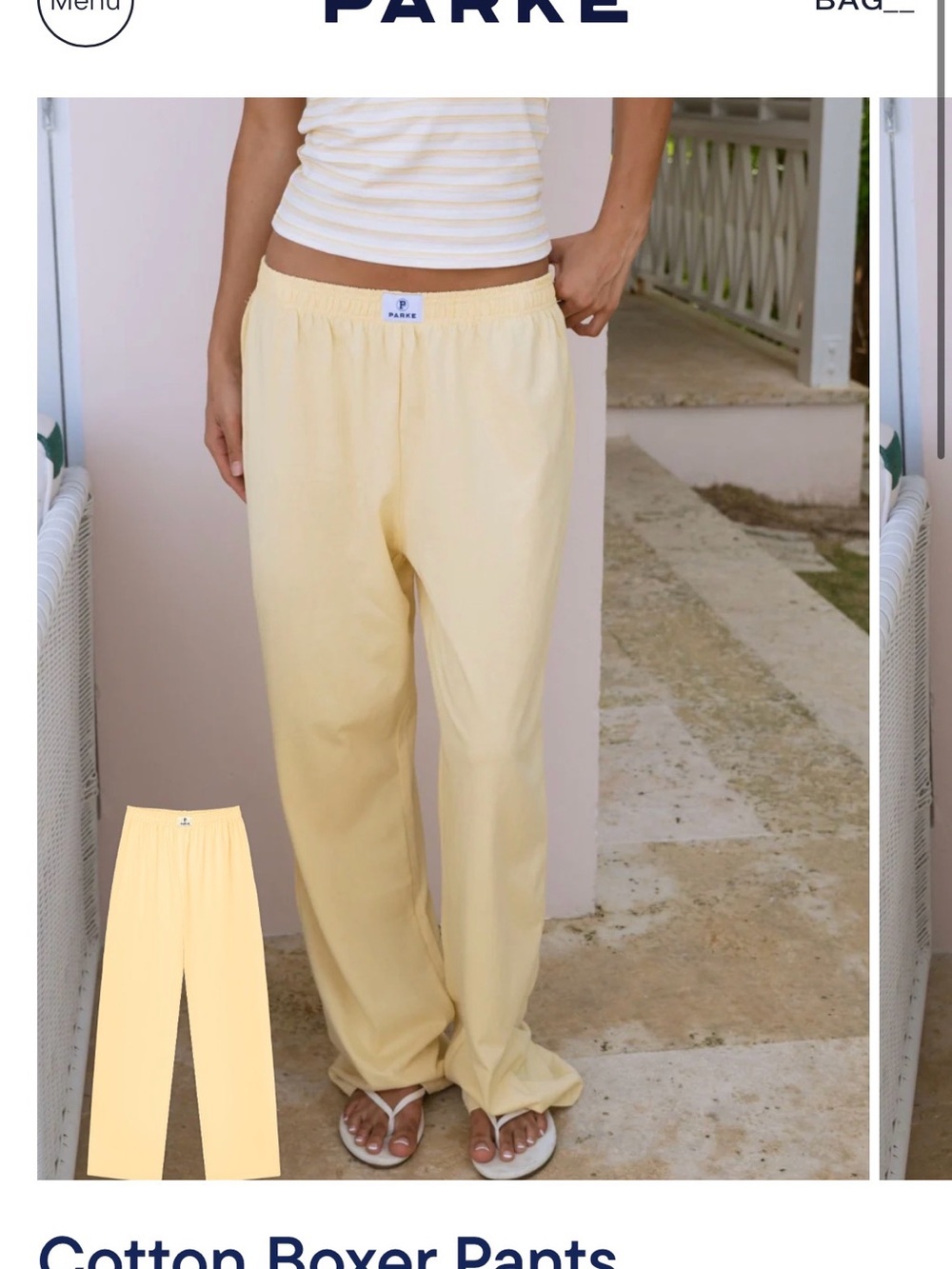 Parke Pale Yellow Cotton Boxer Pants